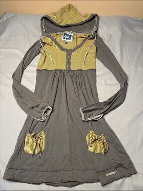 superdry vintage thrift dress Womens Striped Hood dress. ice Marl. Grey and white. M Superdry Vintage Thrift Purple Dress